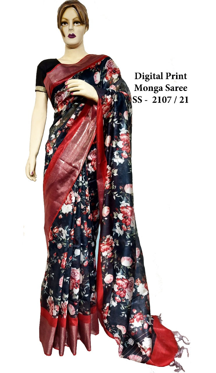 Pure Tussar Silk print saree