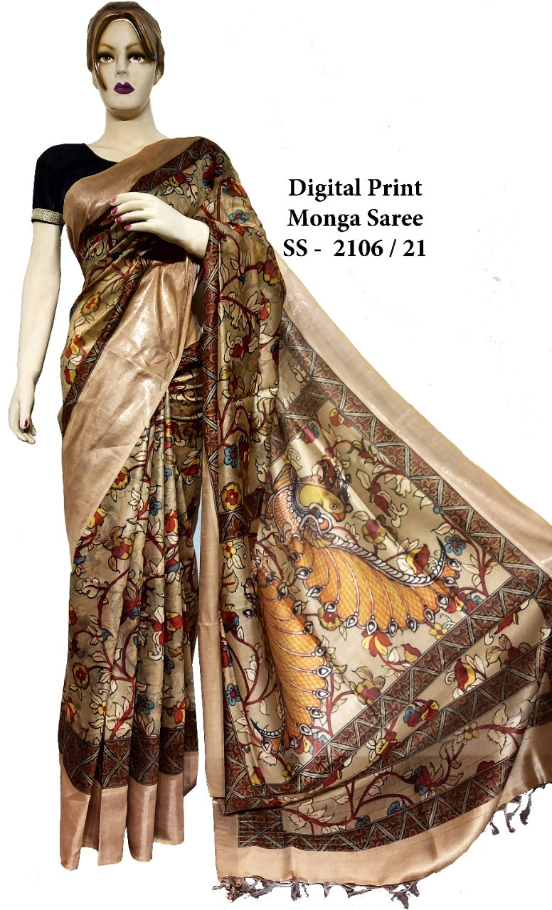 Pure Tussar Silk print saree