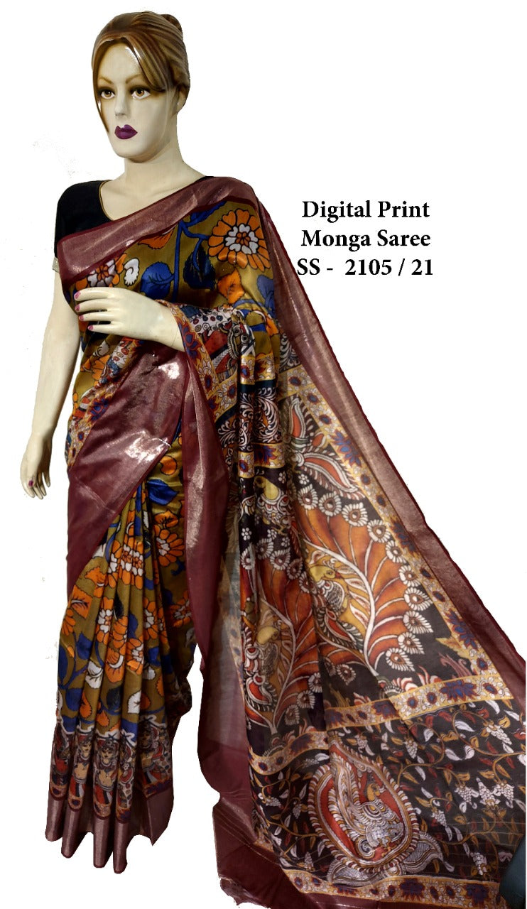 Pure Tussar Silk print saree