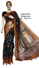 Pure Tussar Silk print saree