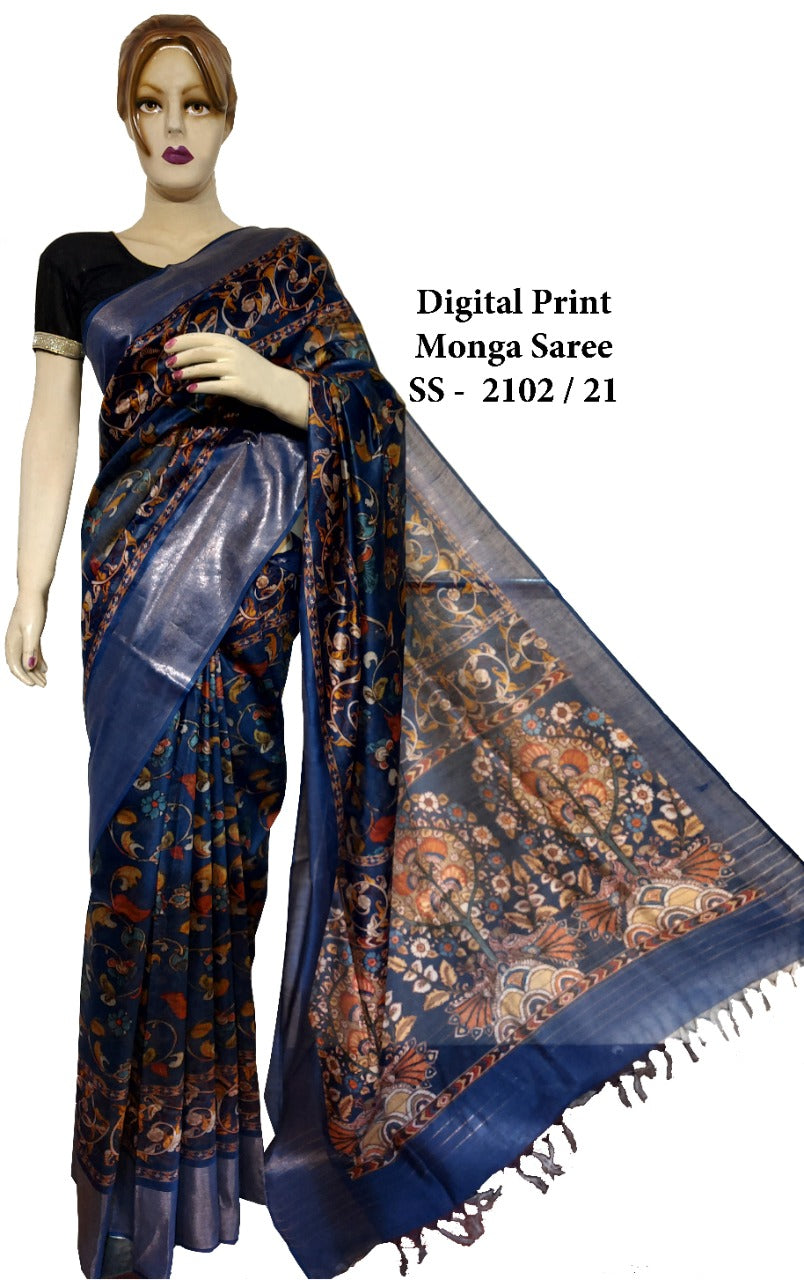 Pure Tussar Silk print saree