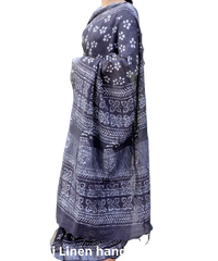 Khadi linen printed Saree SILK ZONE