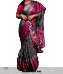 Pure linen plane saree SILK ZONE