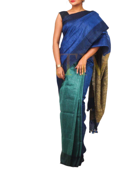 Pure linen plane saree SILK ZONE