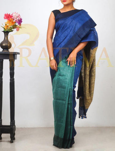 Pure linen plane saree SILK ZONE