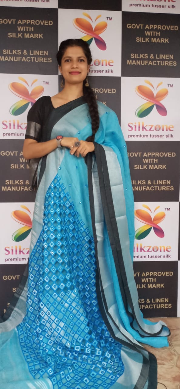 Linen cutwork design saree SILK ZONE