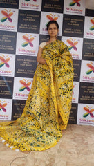 Khadi linen batik printed saree SILK ZONE