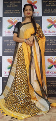 Linen cutwork design saree SILK ZONE