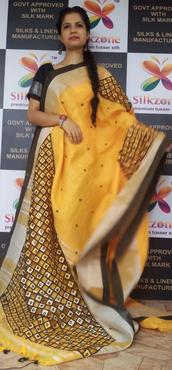 Linen cutwork design saree SILK ZONE