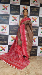 Khadi linen batik printed saree SILK ZONE