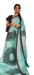 Linen cutwork saree SILK ZONE