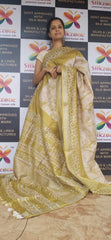 Khadi linen batik printed saree SILK ZONE