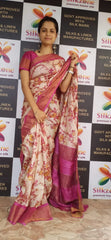 Pure Tussar Silk print saree
