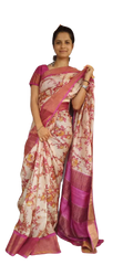 Pure Tussar Silk print saree