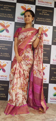 Pure Tussar Silk print saree
