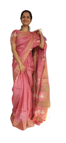 Pure Tussar Silk print saree