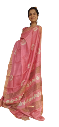 Pure Tussar Silk print saree