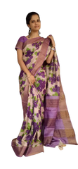 Pure Tussar Silk print saree