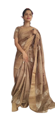 Pure Tussar Silk print saree