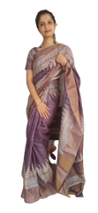 Pure Tussar Silk print saree