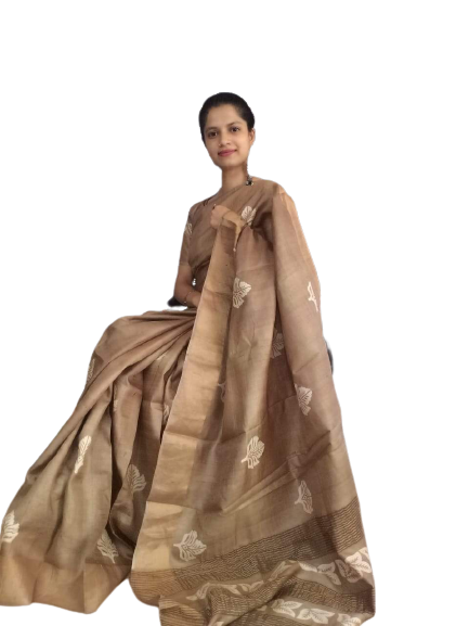Pure Tussar Silk print saree