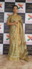 Pure Tussar Silk print saree