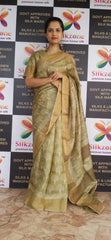 Pure Tussar Silk print saree