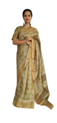 Pure Tussar Silk print saree