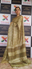 Pure Tussar Silk print saree