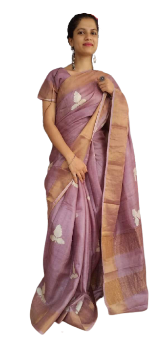 Pure Tussar Silk print saree