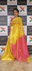 Tishu linen plain saree SILK ZONE