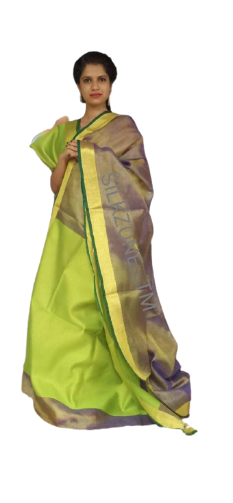 Tissue linen plane saree SILK ZONE