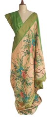 Pure Tussar Silk print saree