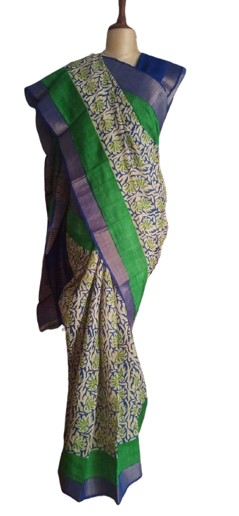 Pure Tussar Silk print saree