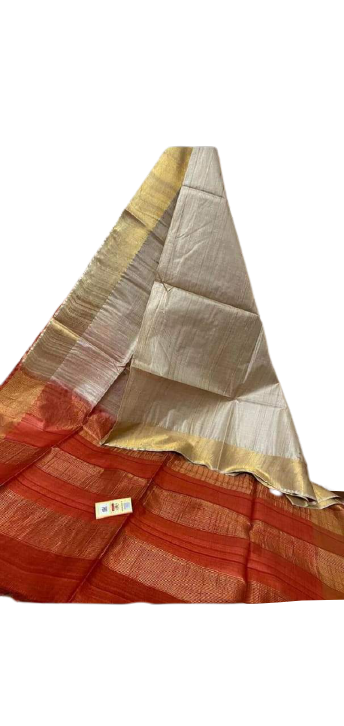 Pure Tussar Silk print saree