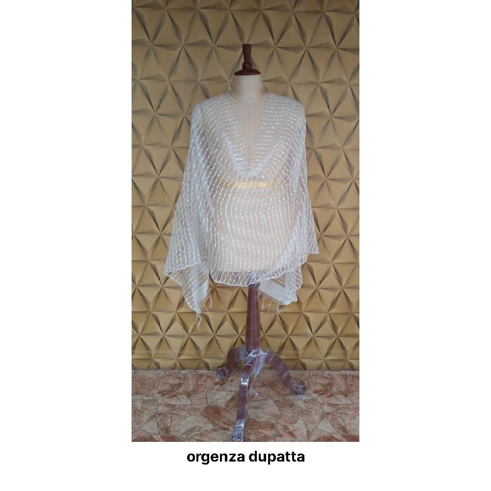 Organza jute dupatta M J HANDLOOMS