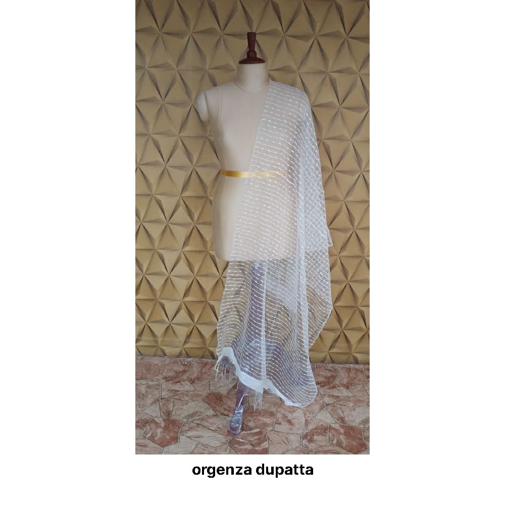 Organza jute dupatta M J HANDLOOMS