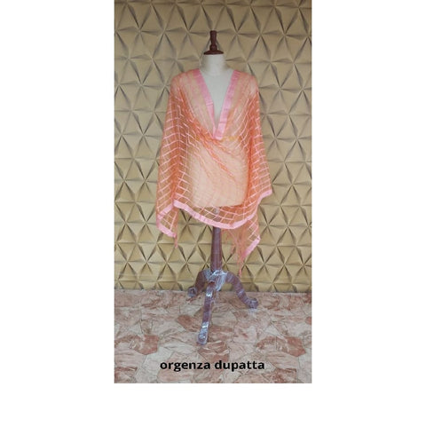 Organza jute dupatta M J HANDLOOMS