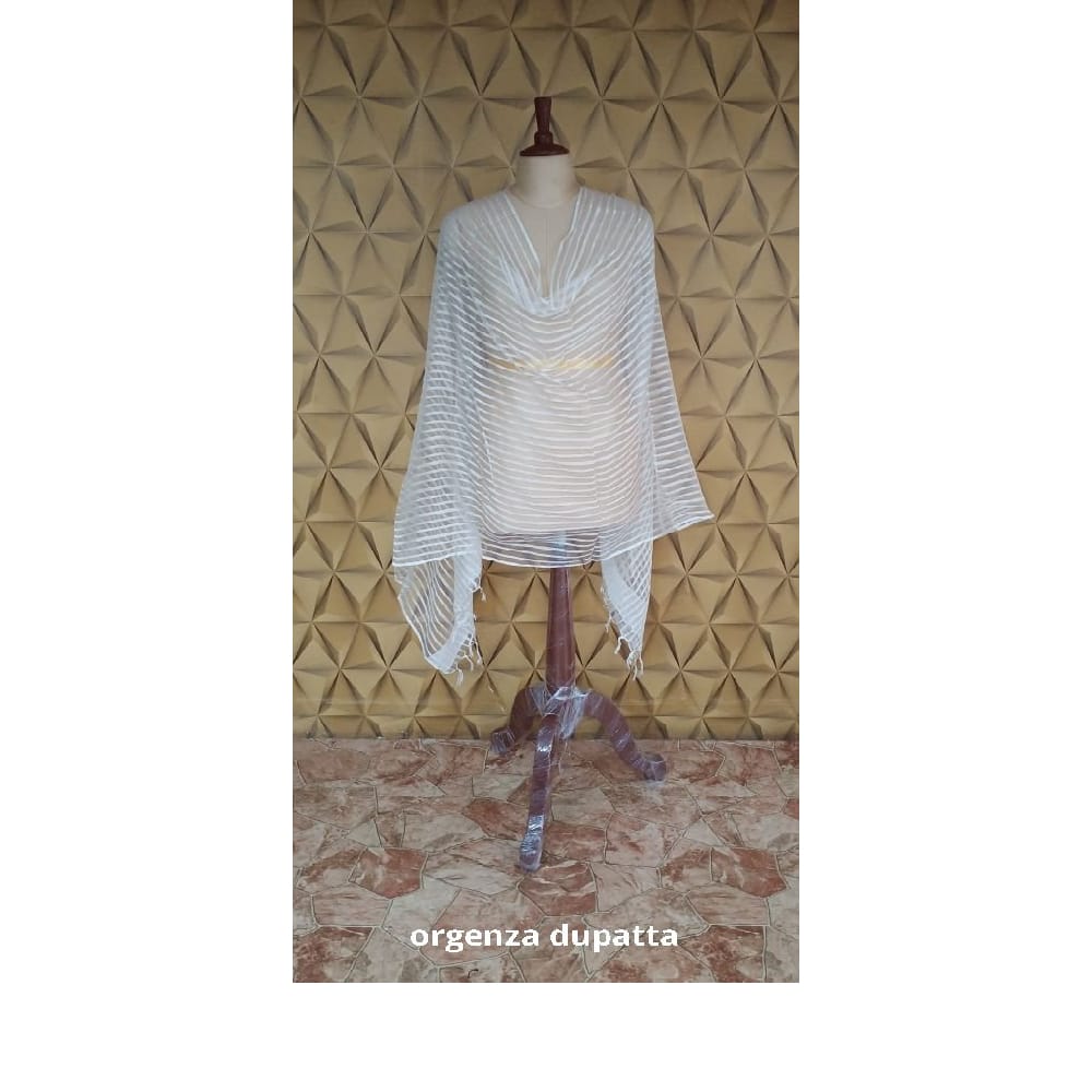 Organza jute dupatta M J HANDLOOMS