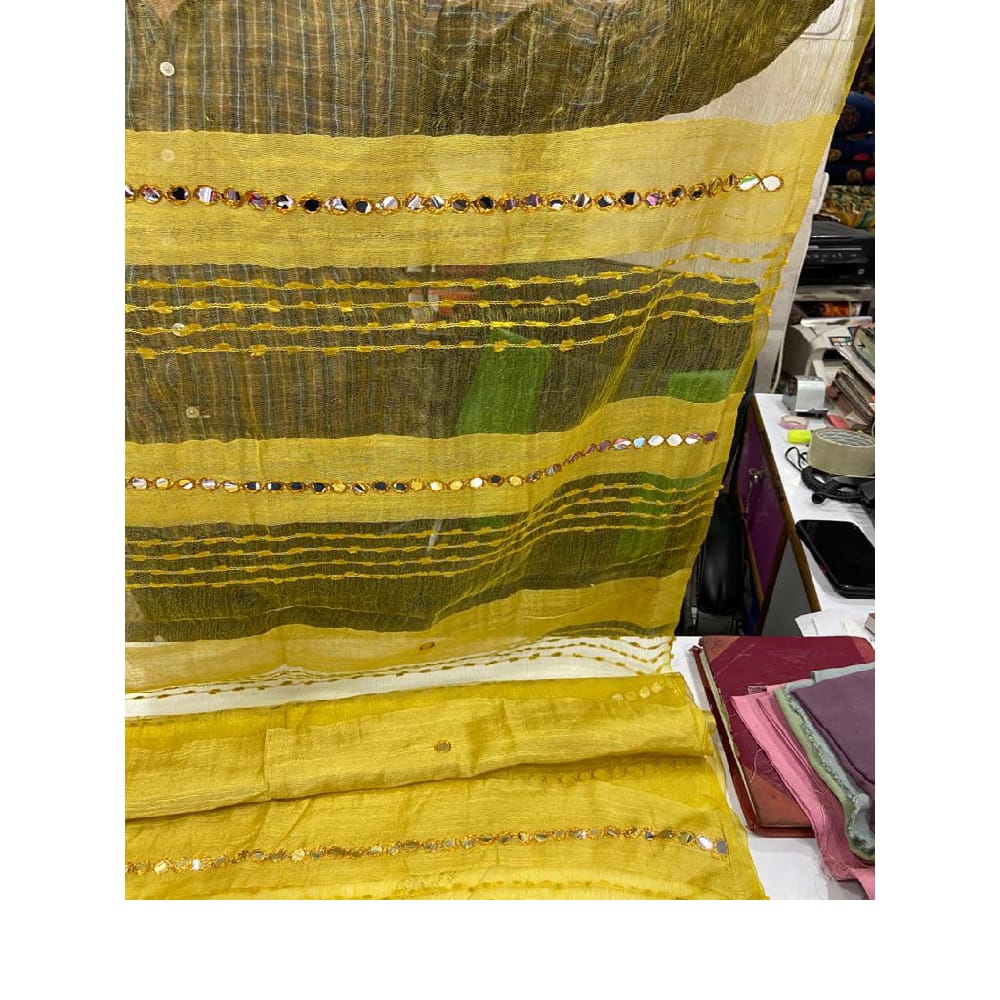 Organza jute dupatta M J HANDLOOMS