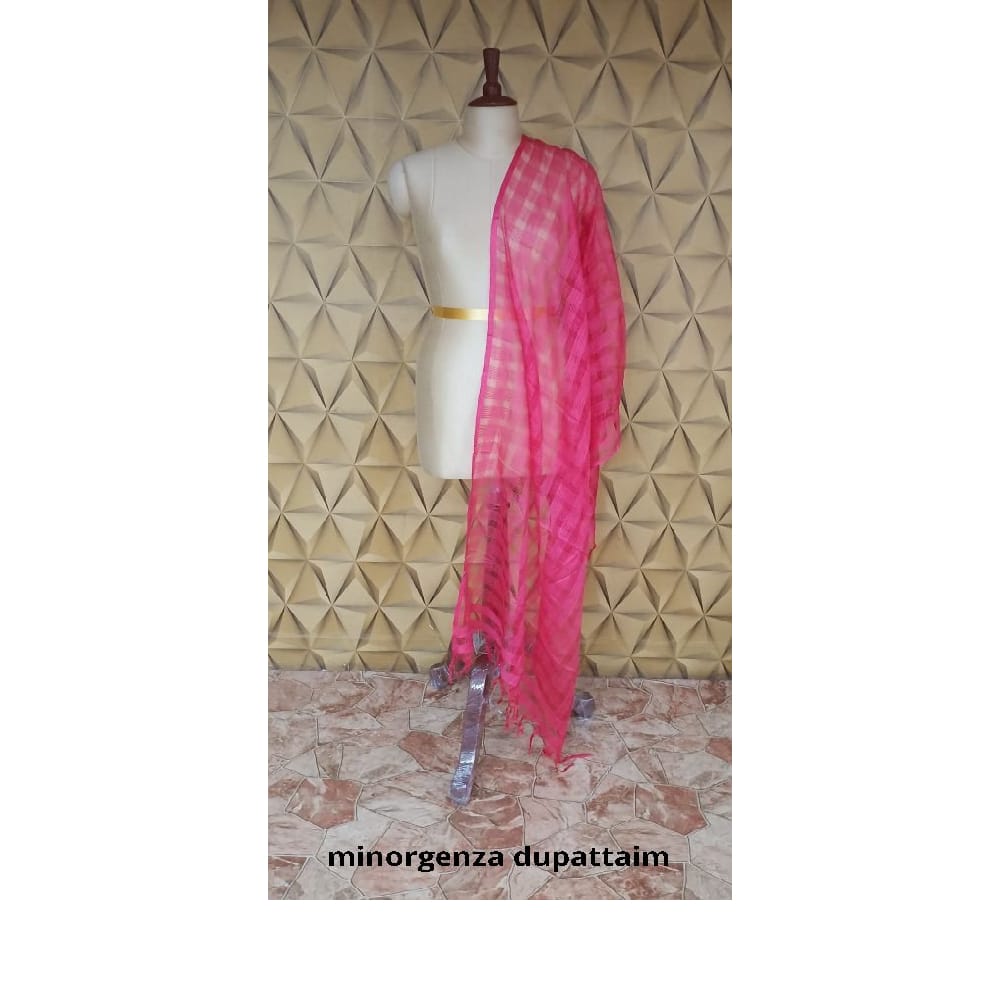 Organza jute dupatta M J HANDLOOMS