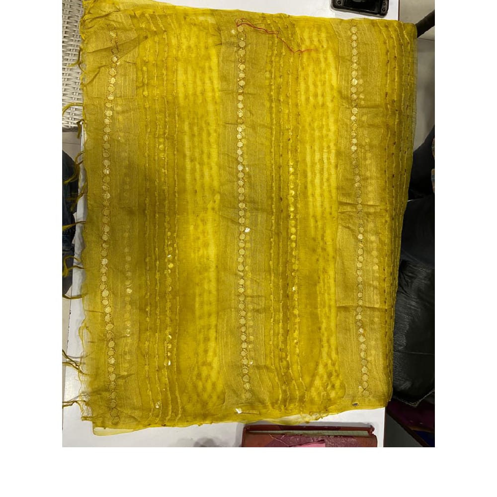 Organza jute dupatta M J HANDLOOMS