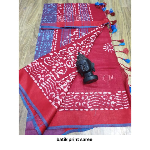 Khadi linen print saree SILK ZONE