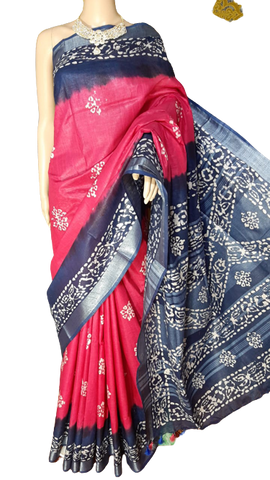 Khadi linen batik print saree MJ