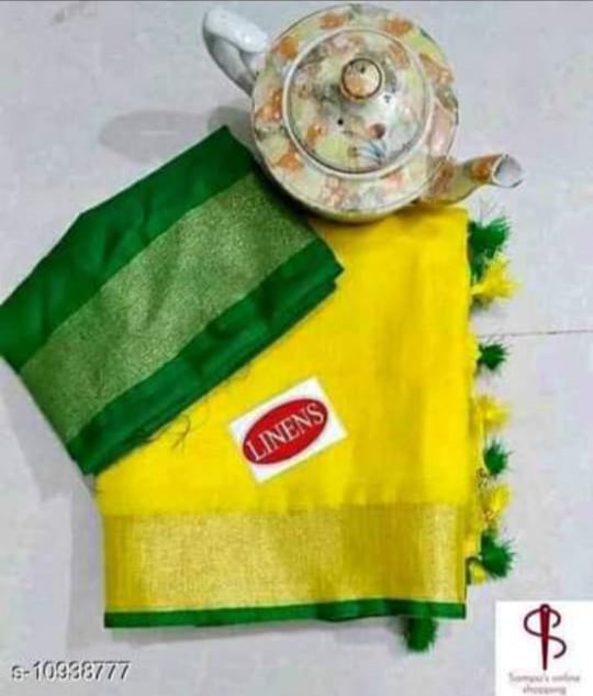 Khadi Linen slub Saree SILK ZONE