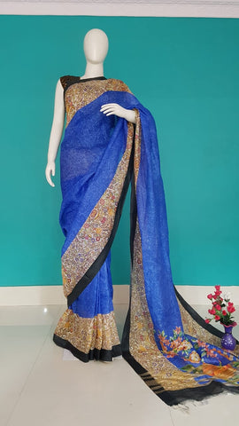 Linen digital print saree Yasir