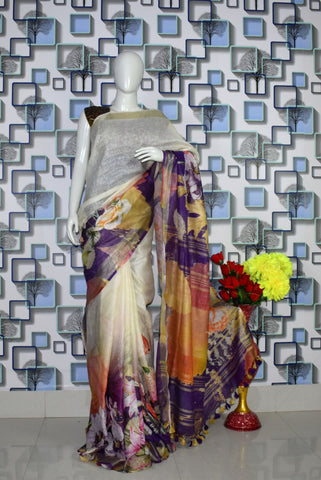 Linen digital print saree Yasir