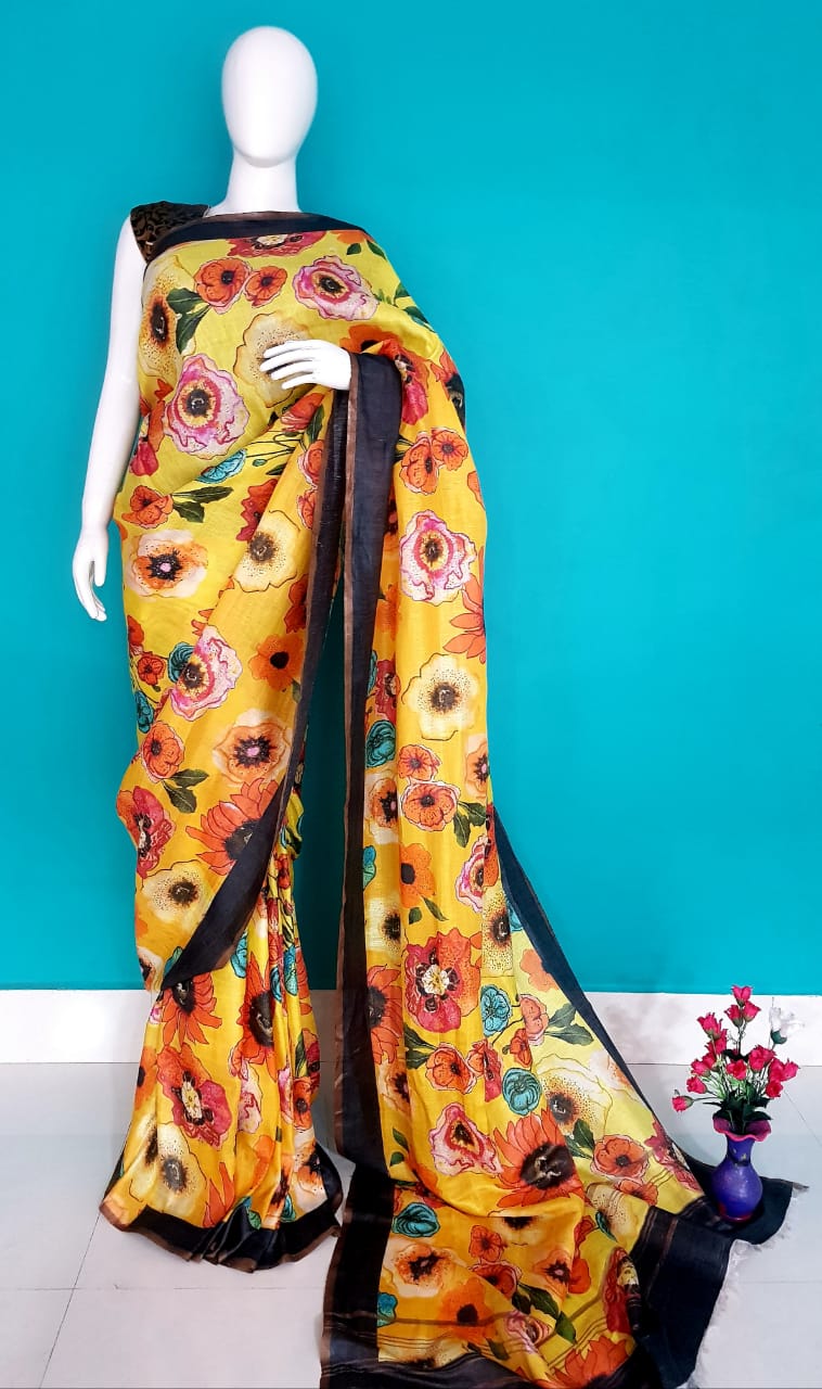 Linen digital print saree Yasir