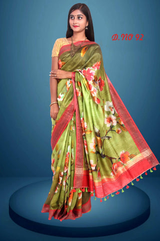 Linen digital print saree Yasir