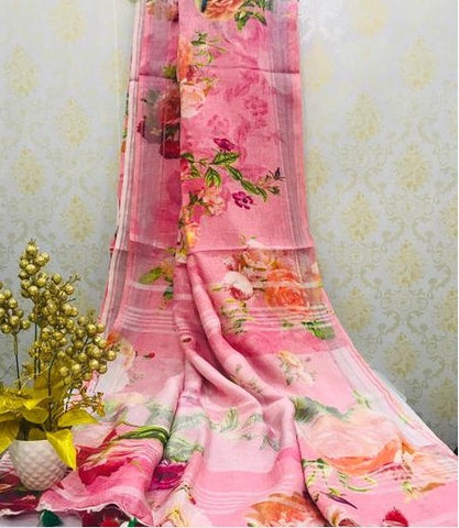 Linen digital print saree Yasir